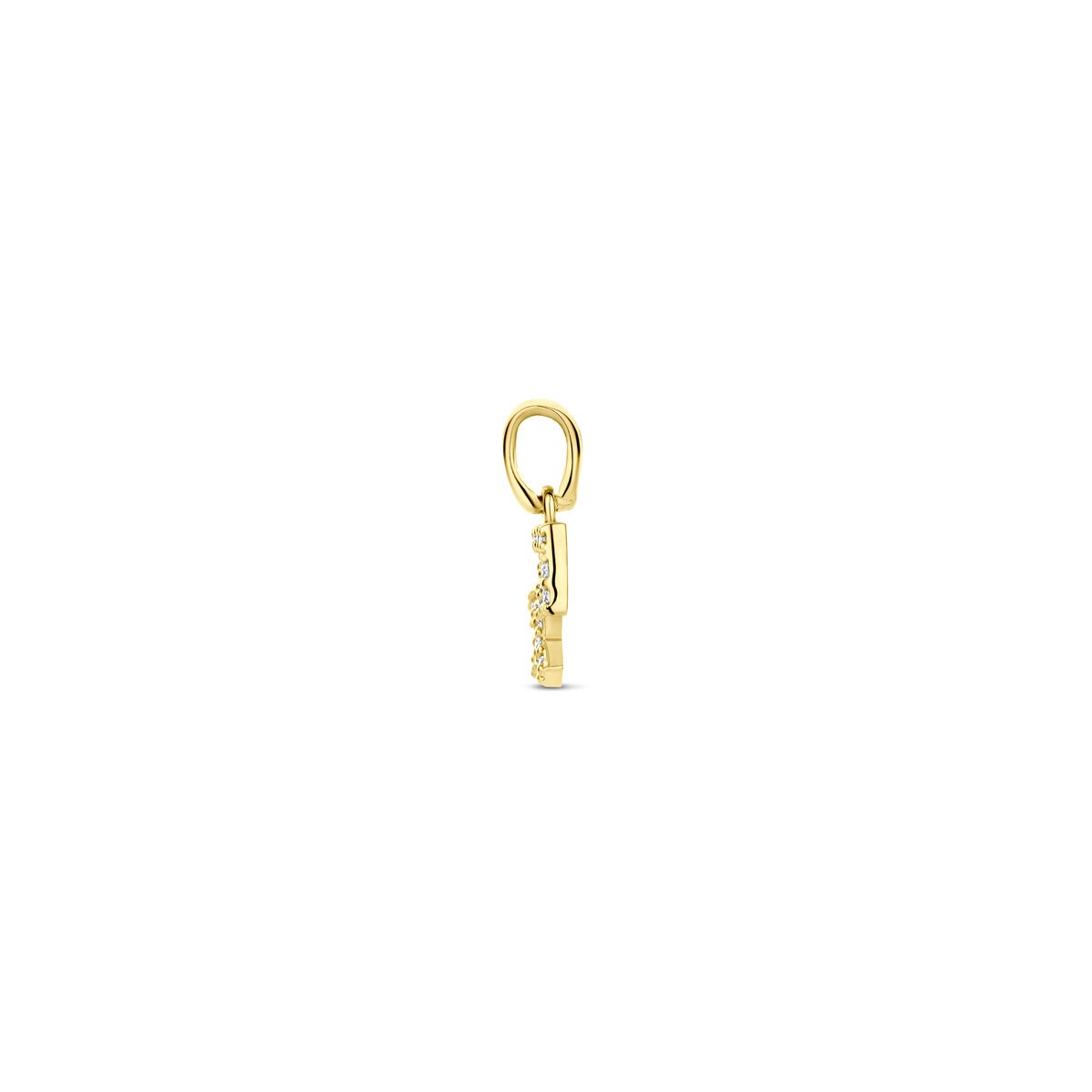 ciondolo segno zodiacale in oro giallo 14k con diamante