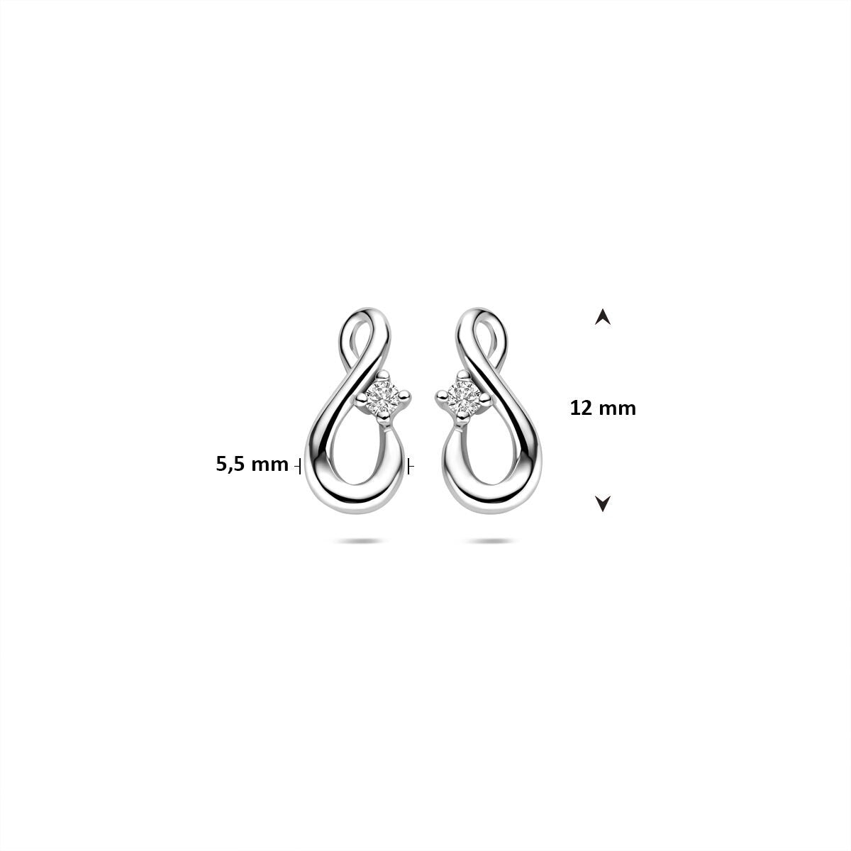 Orecchini a bottone infinito in argento con zirconia – senza tempo e ricchi di significato