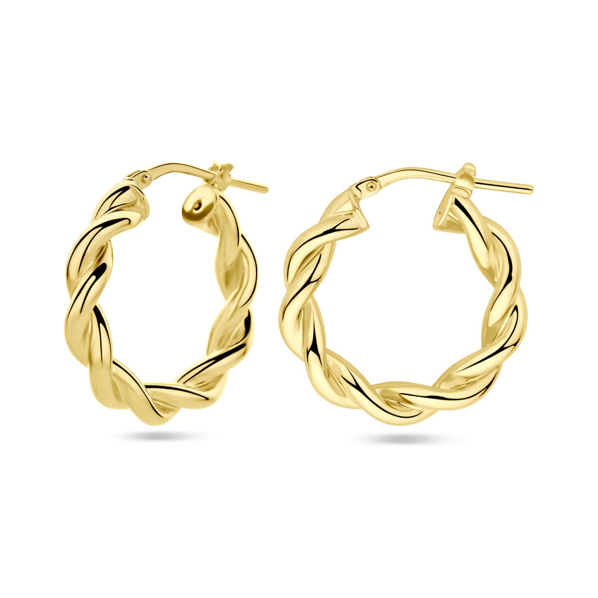 Orecchini a Cerchietto in Argento Dorato – Attorcigliati 23x4 mm