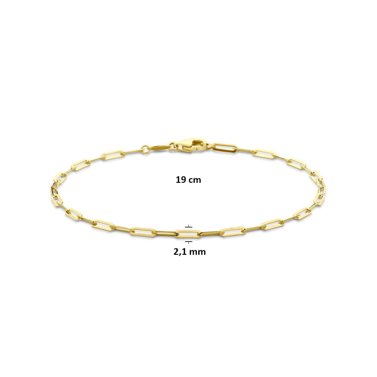 Bracciale ad ancora in oro giallo 9k con maglia sottile