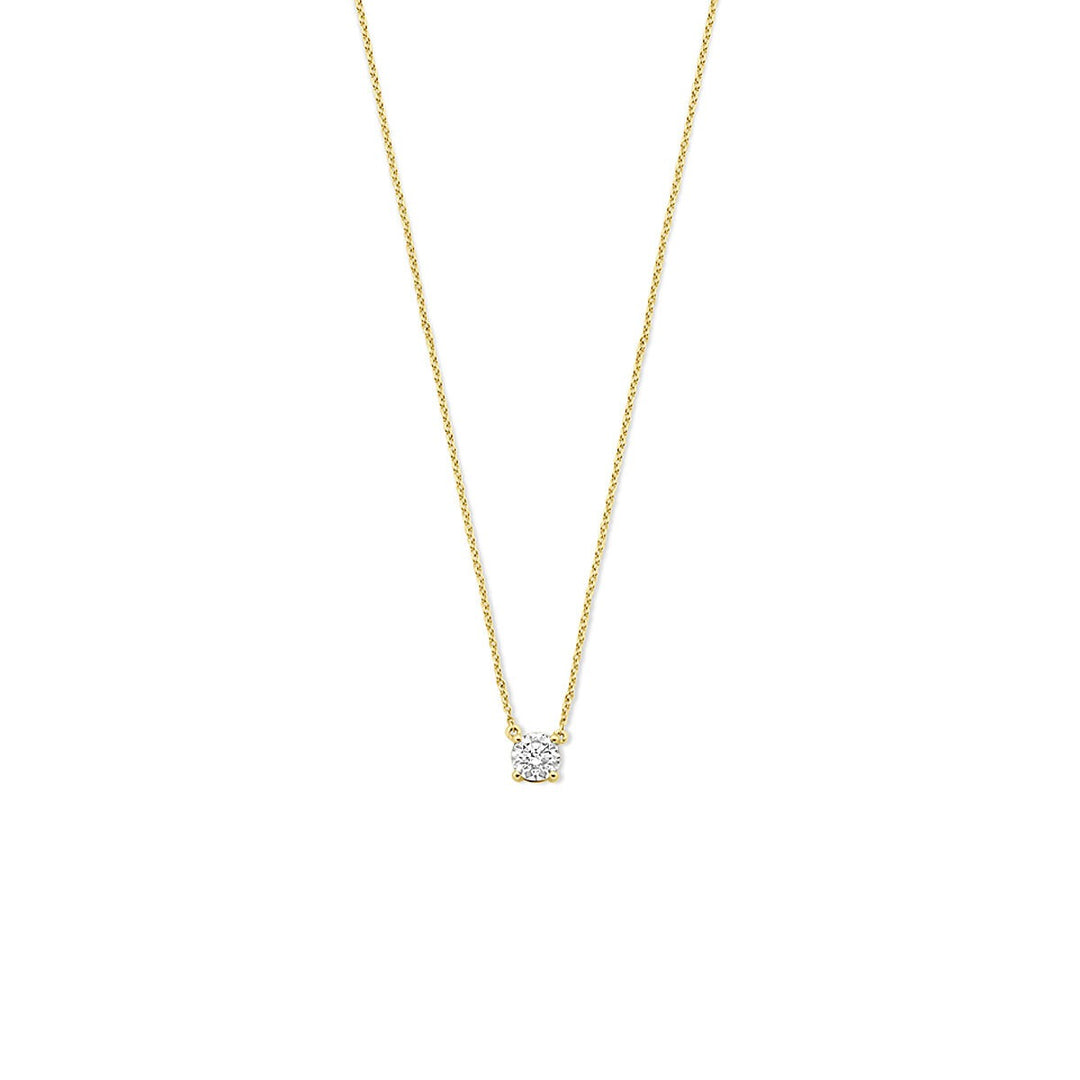 14k Geelgouden collier met lab grown diamant