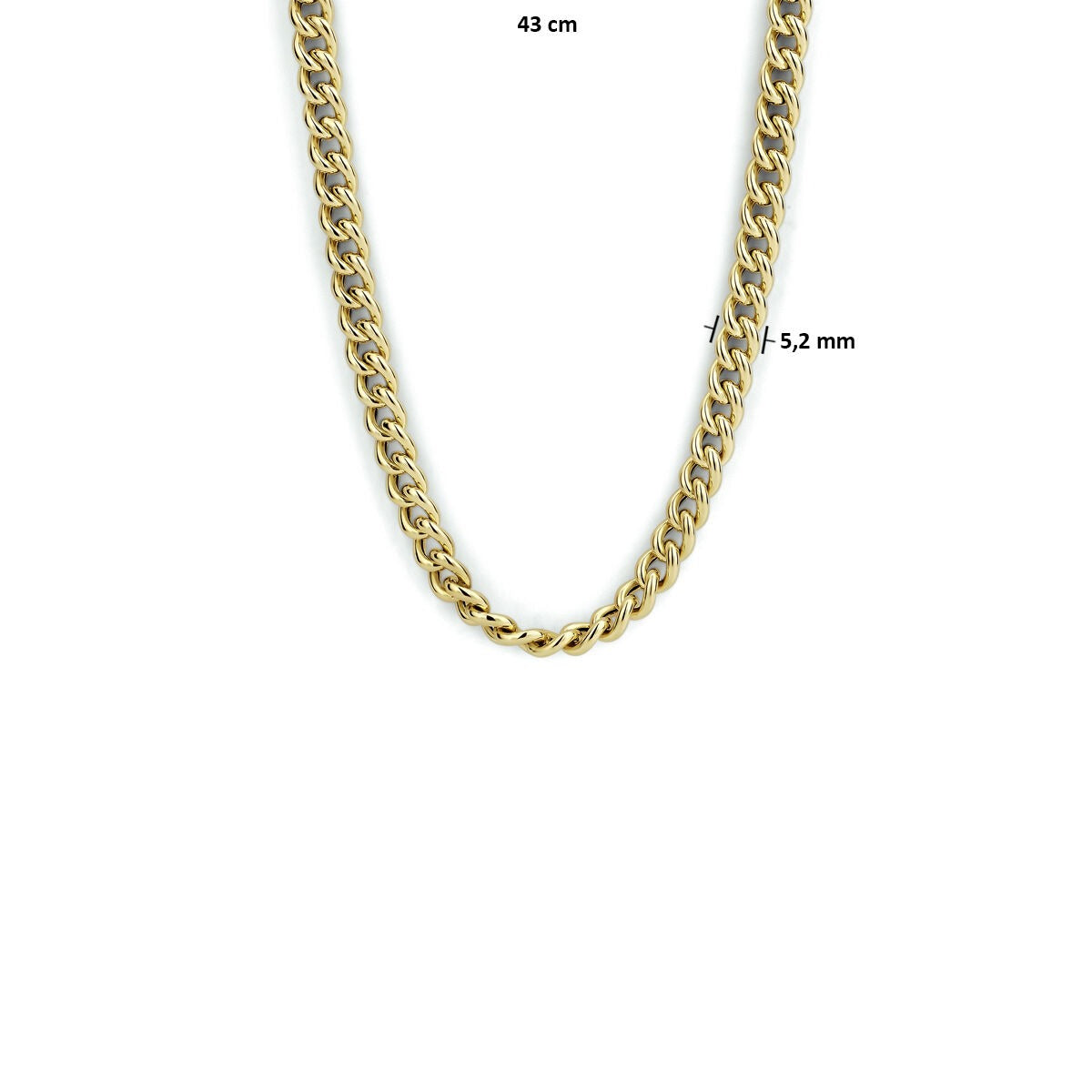 Collana gourmette da donna oro giallo 14K 5.2mm