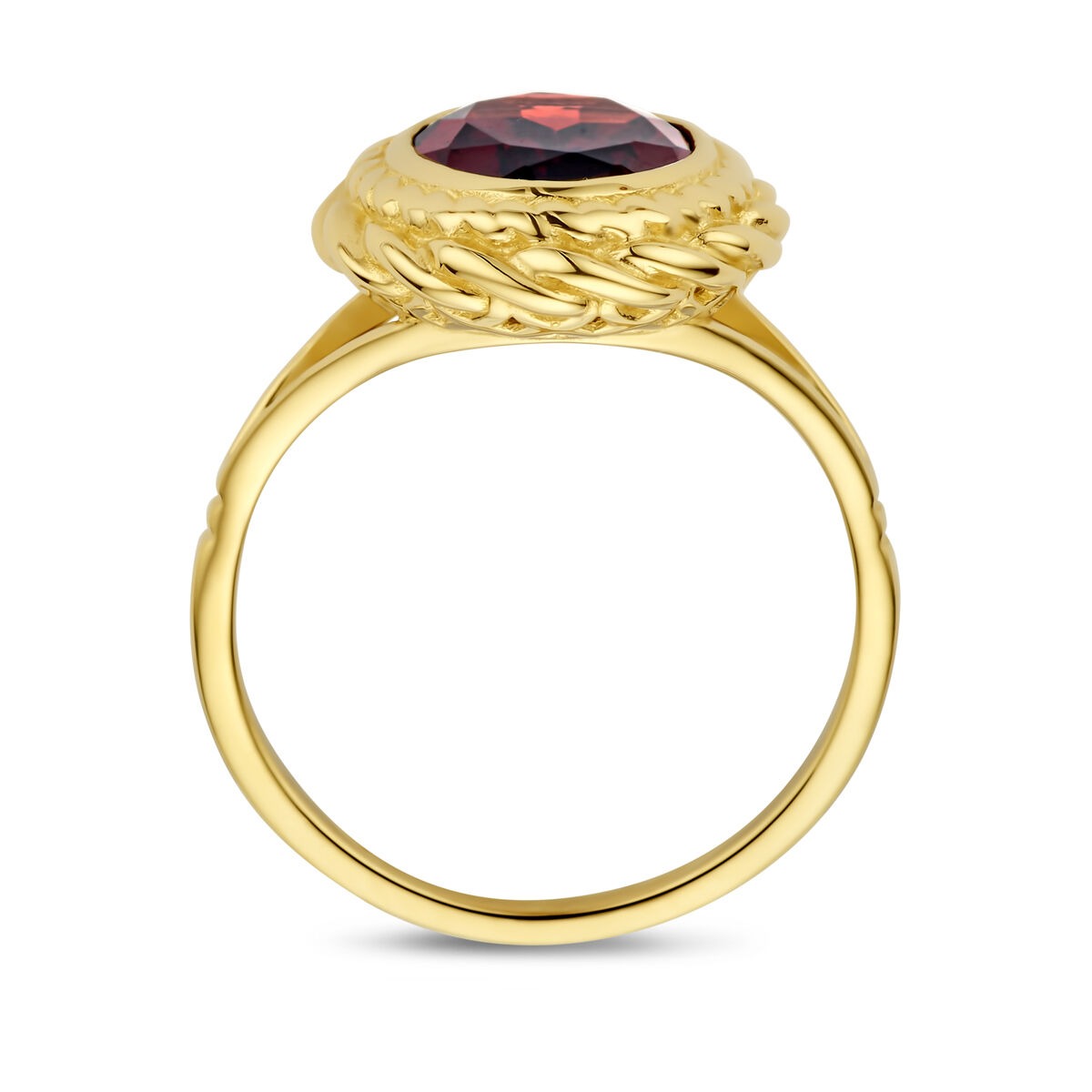 Anello in Oro 14k con Granato – Taglio Ovale
