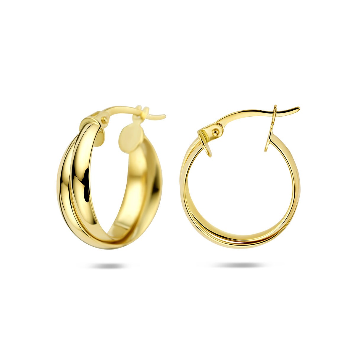 Orecchini a cerchio in oro giallo 14k – eleganza senza tempo in un formato moderno
