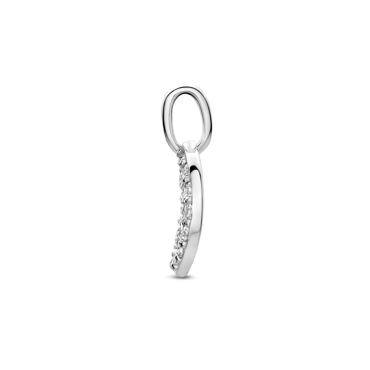 Ciondolo in argento rodiato con zirconia