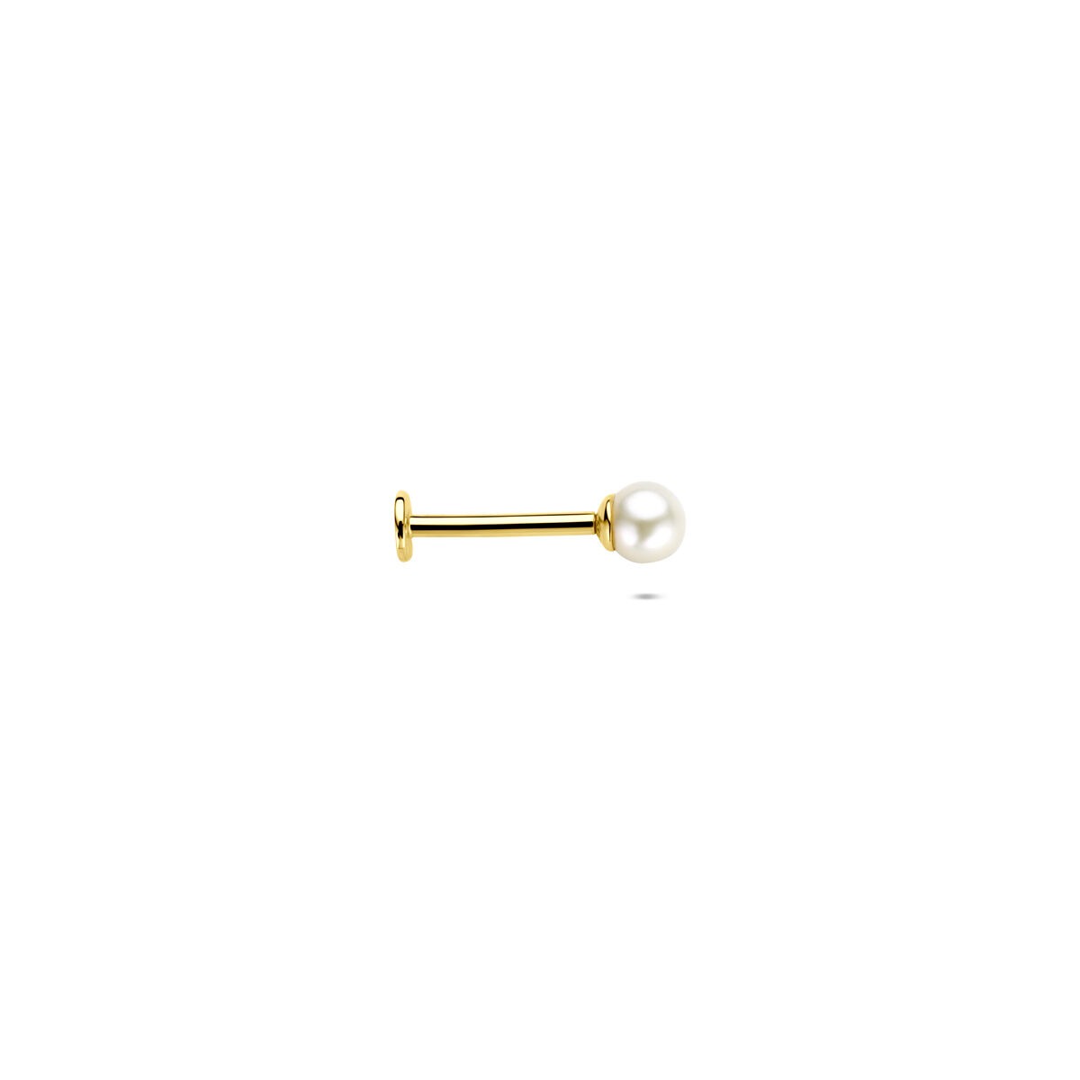 Piercing flat back in oro giallo 14k con perla – 3,5 mm