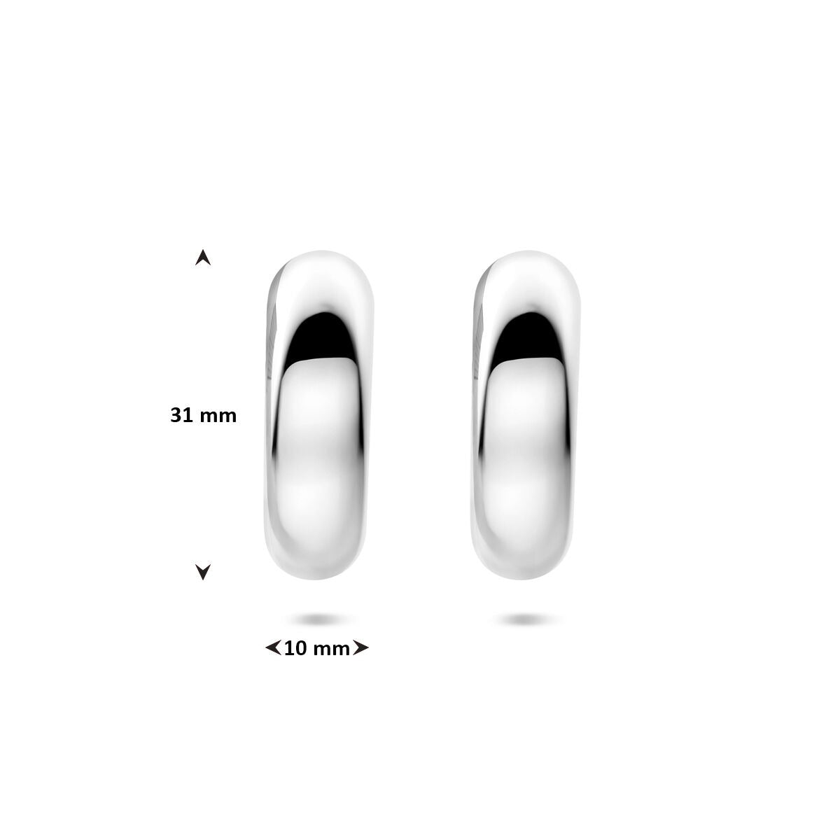 Orecchini in Acciaio Color Argento – 31x10mm