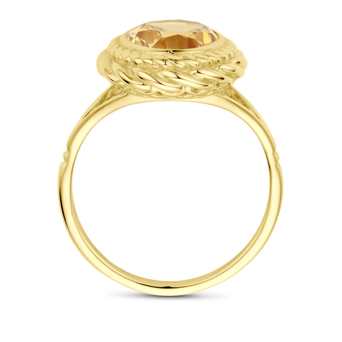 Anello in oro 14k con citrino – taglio briolette