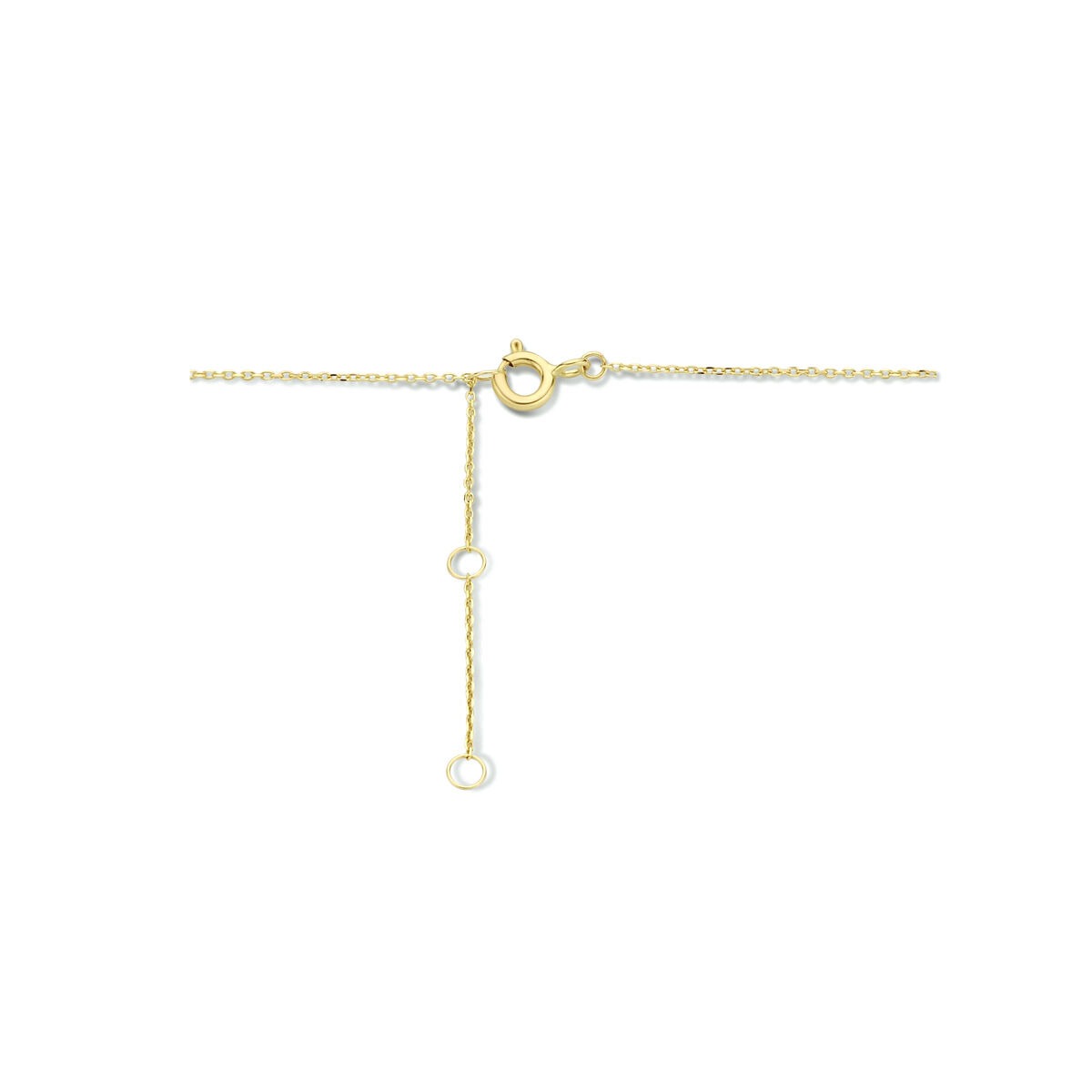 9k Geelgouden dames ketting met dubbele hartjes