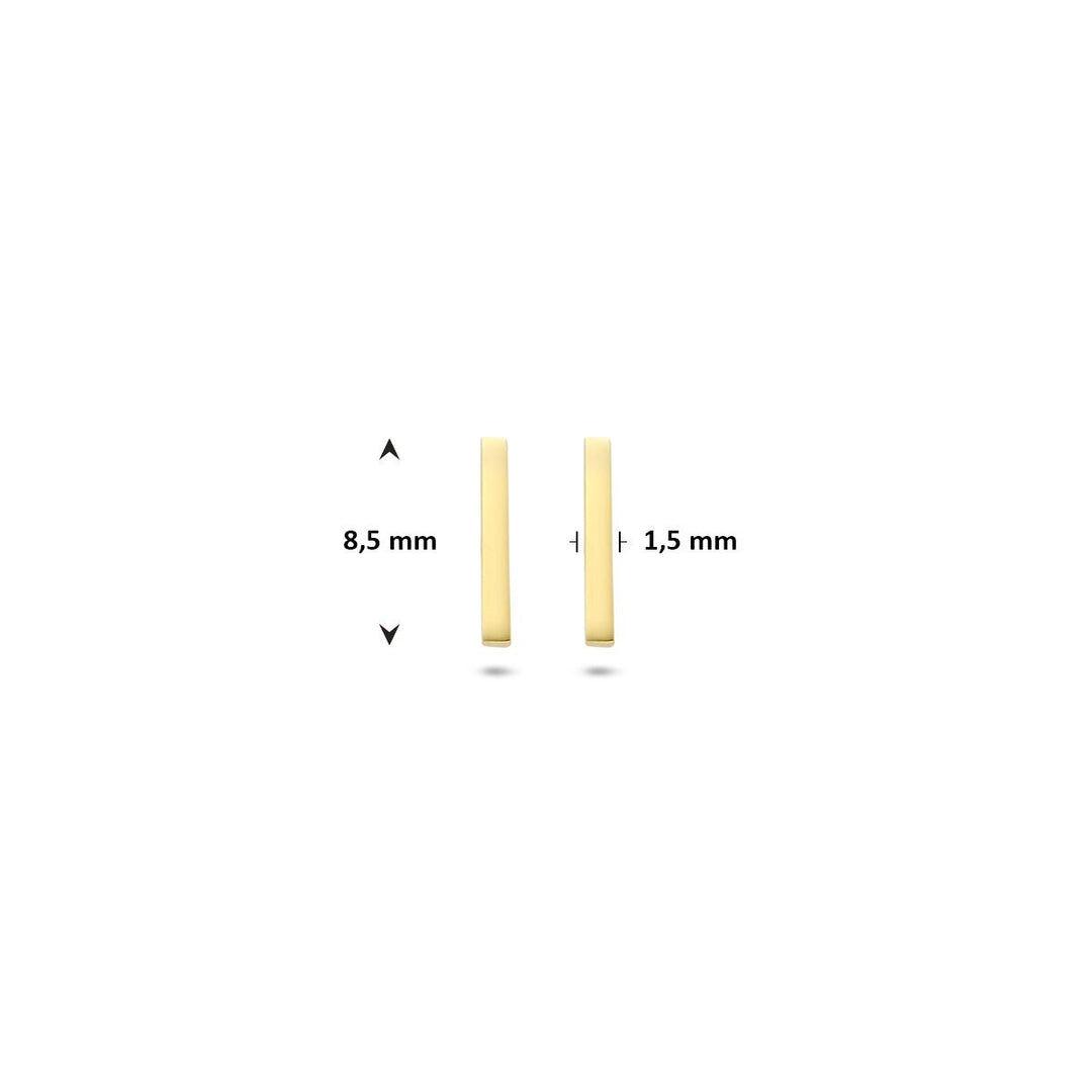Gouden oorknoppen balkje – 14k