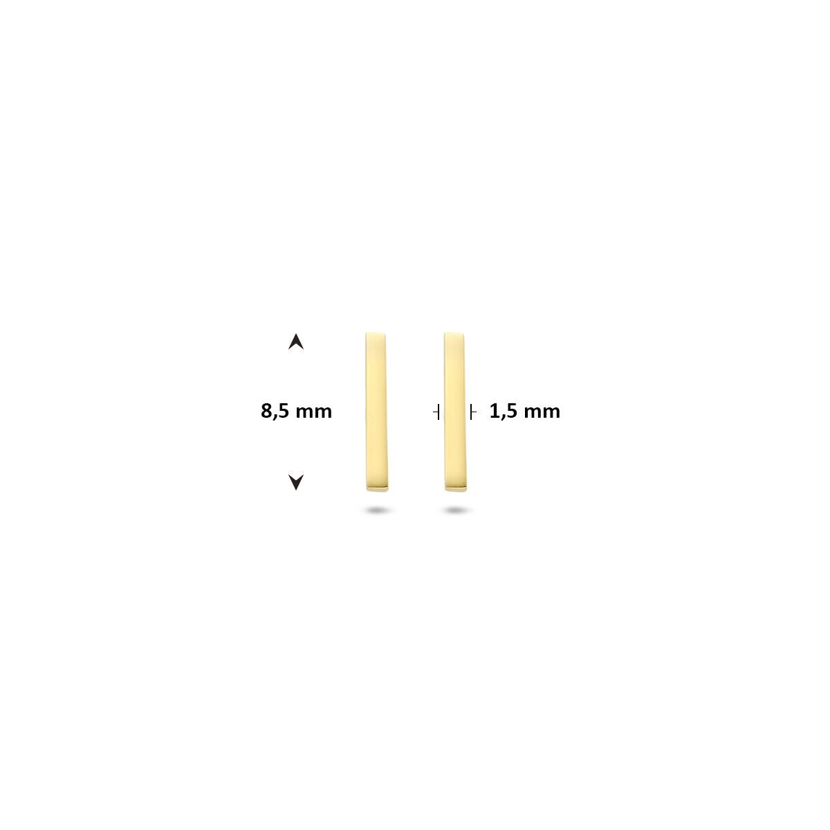 Orecchini a bottone in oro barretta – 14k