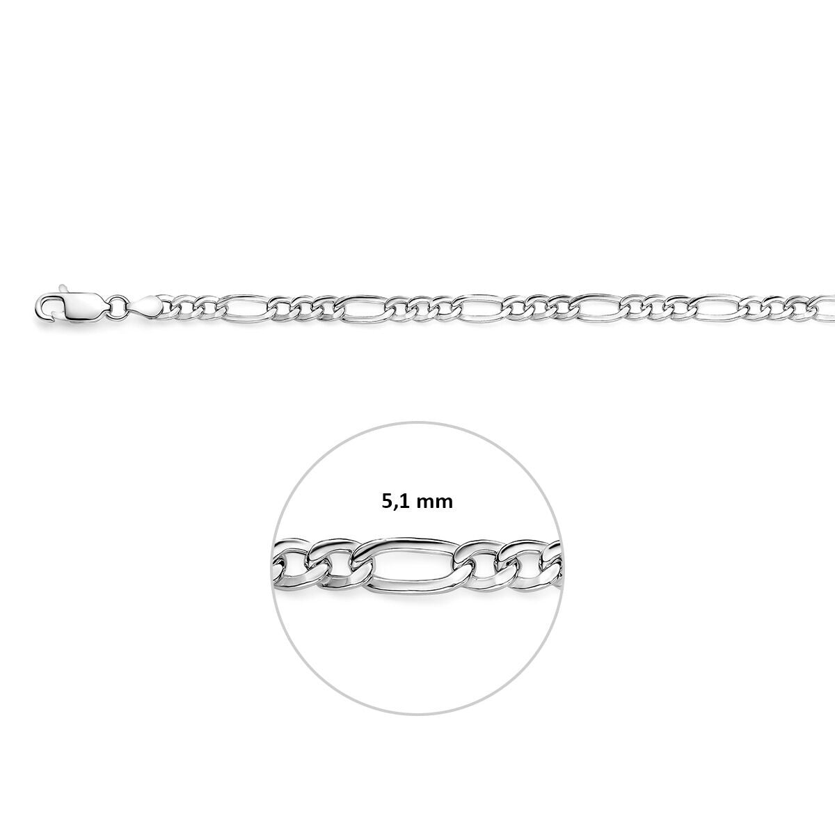 Collana Figaro in argento 925 5,1 mm da uomo