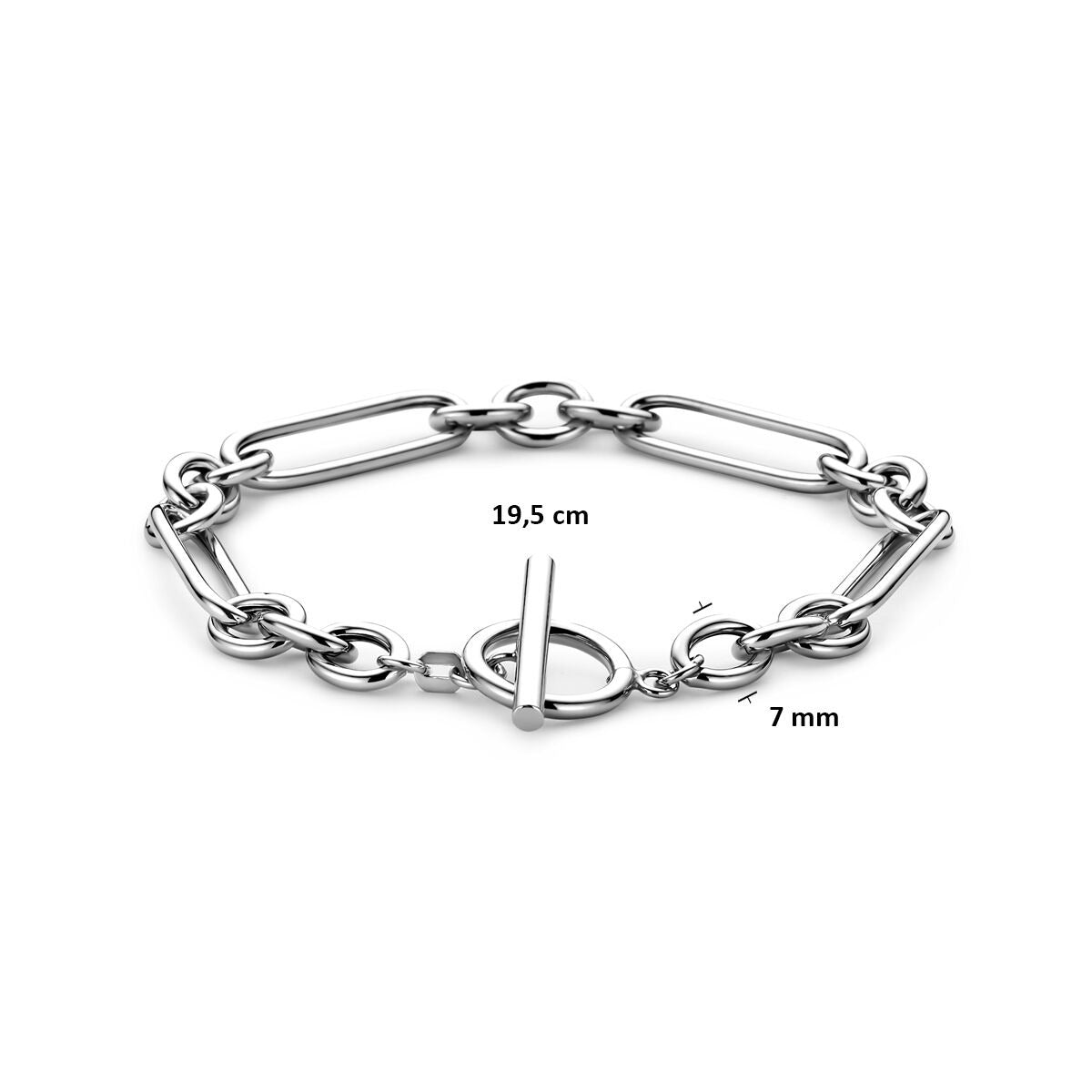 Bracciale a Maglie in Argento Rodiato Ancora