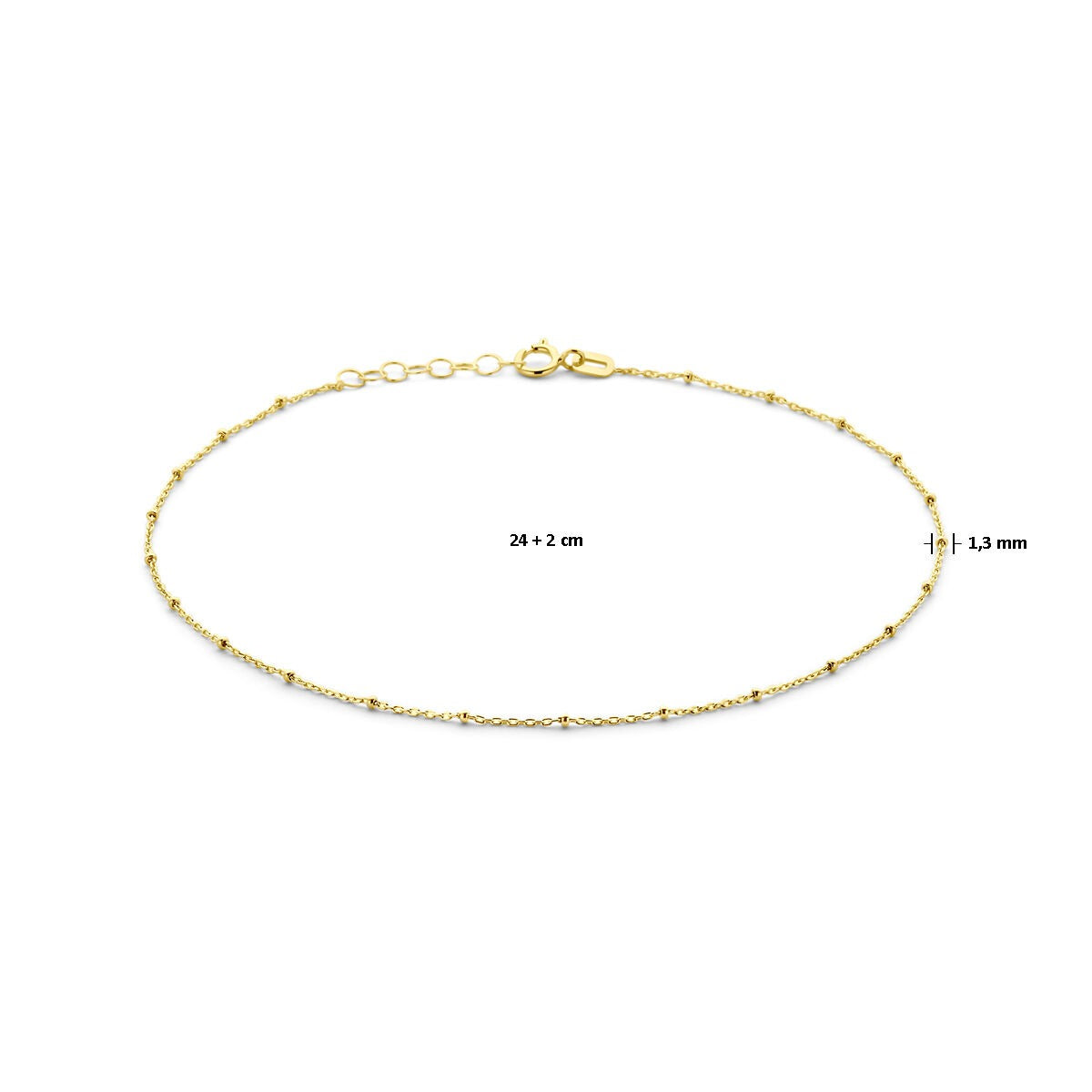 Cavigliera in oro da donna – oro giallo 14k con palline