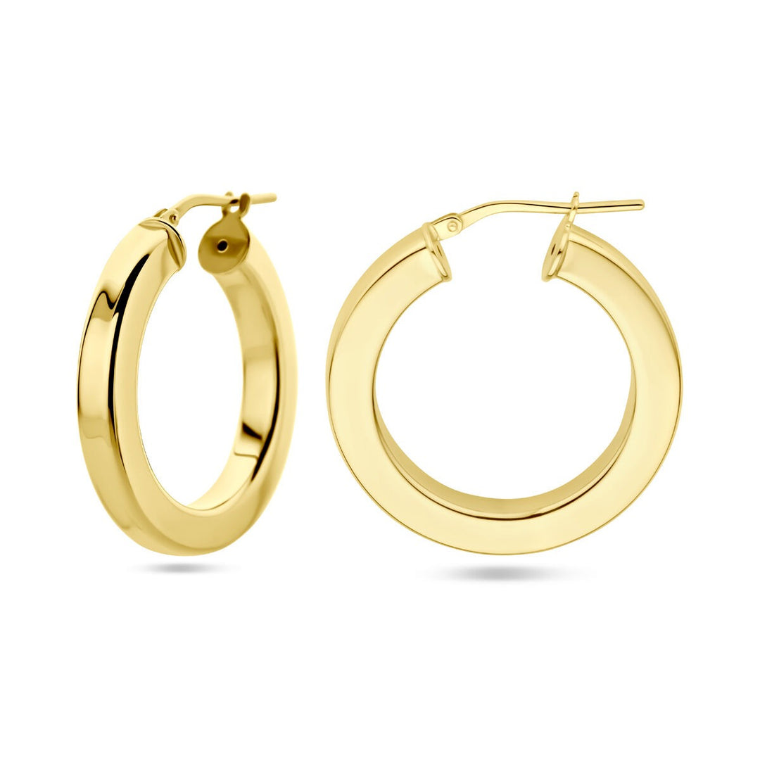 Verguld Zilveren Oorringen – Vlak 27.5 mm