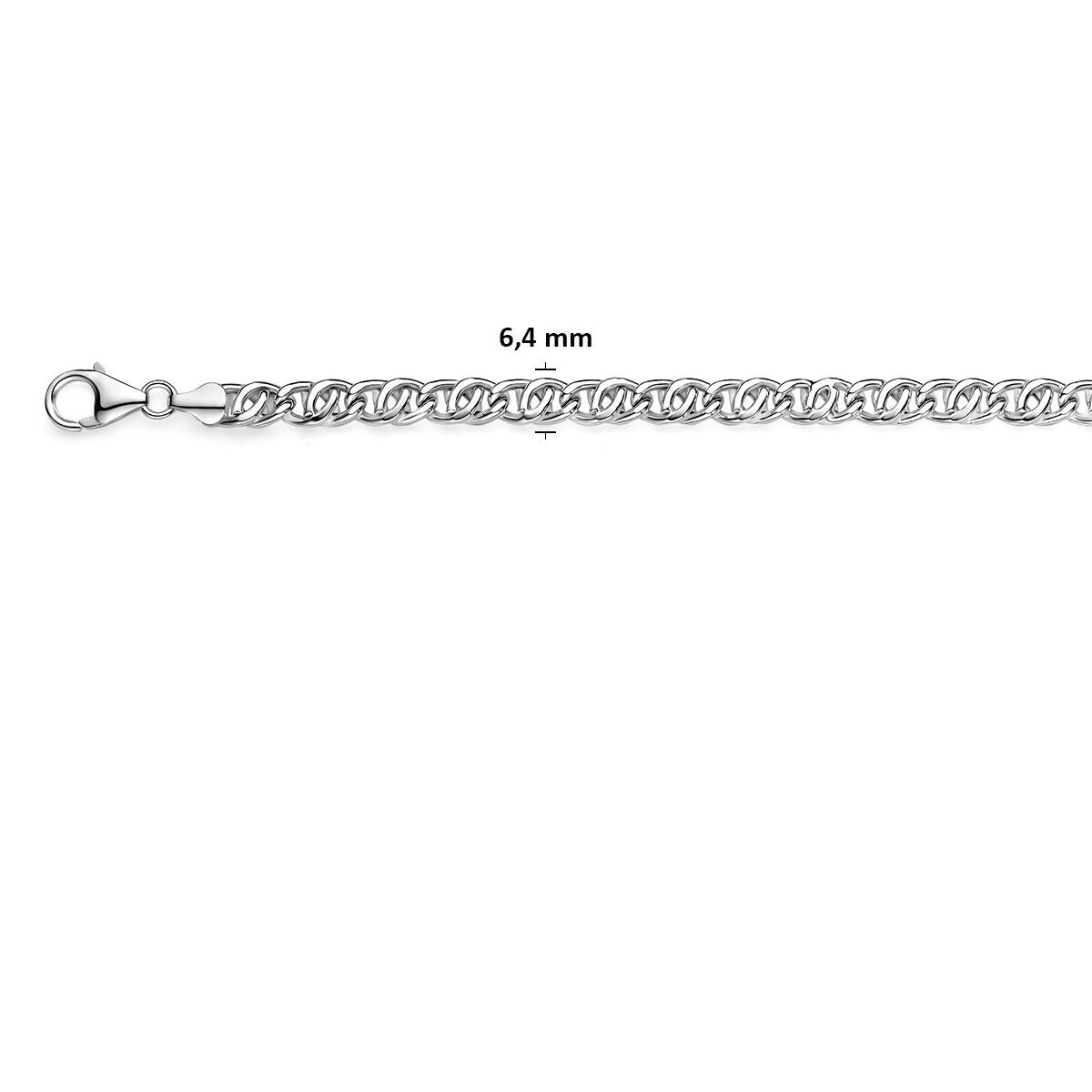 Collana da uomo in argento 925 maglia occhio di falco 6,4 mm