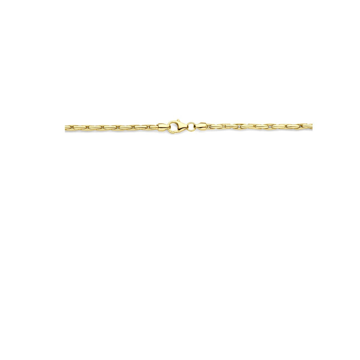 Collana gourmette – oro giallo 14k con anima d'argento, larga 2.8 mm