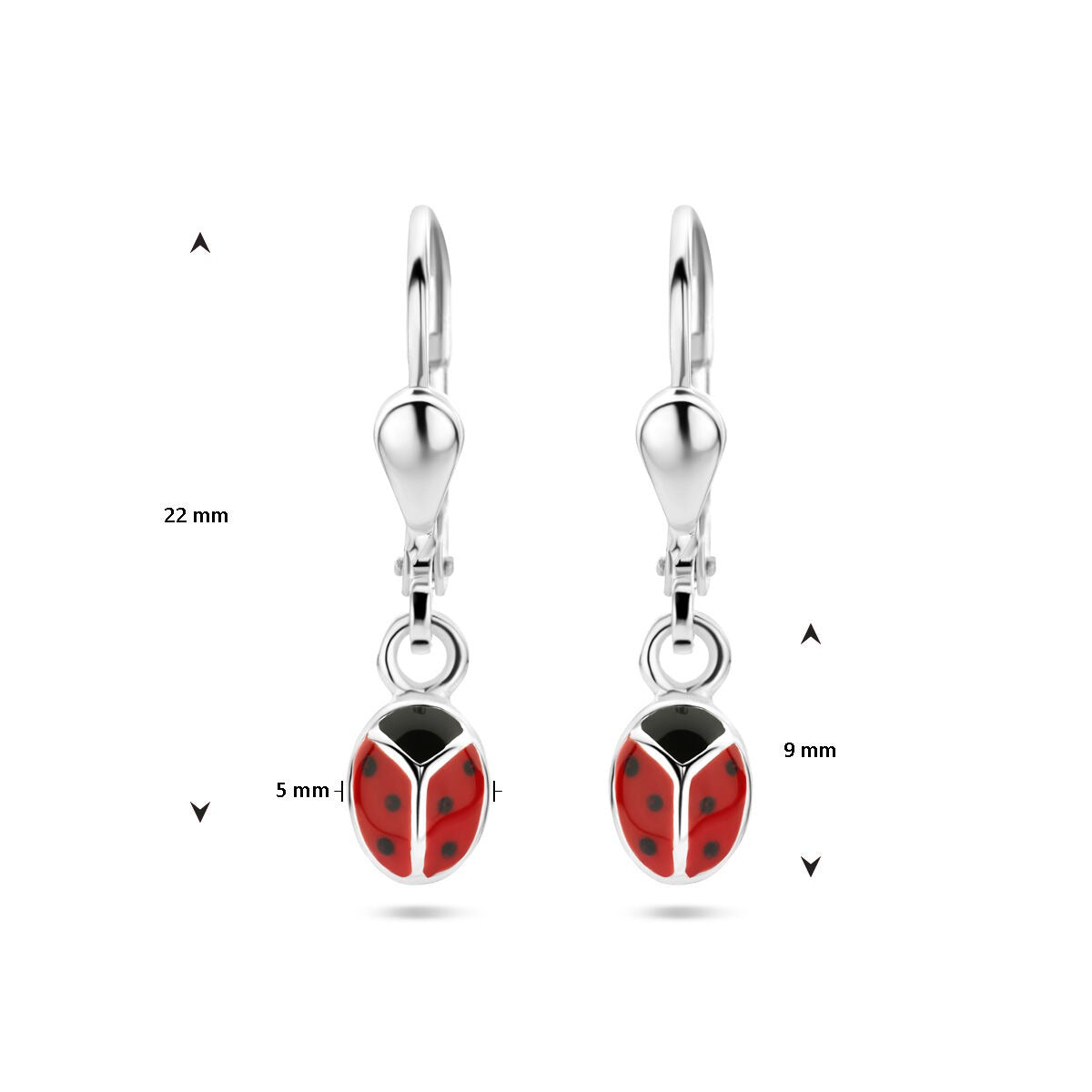 Orecchini pendenti in argento coccinella per bambini – gioiello giocoso in argento 925