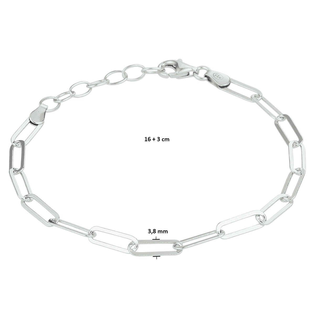 Bracciale paperclip in argento – rodiato 925