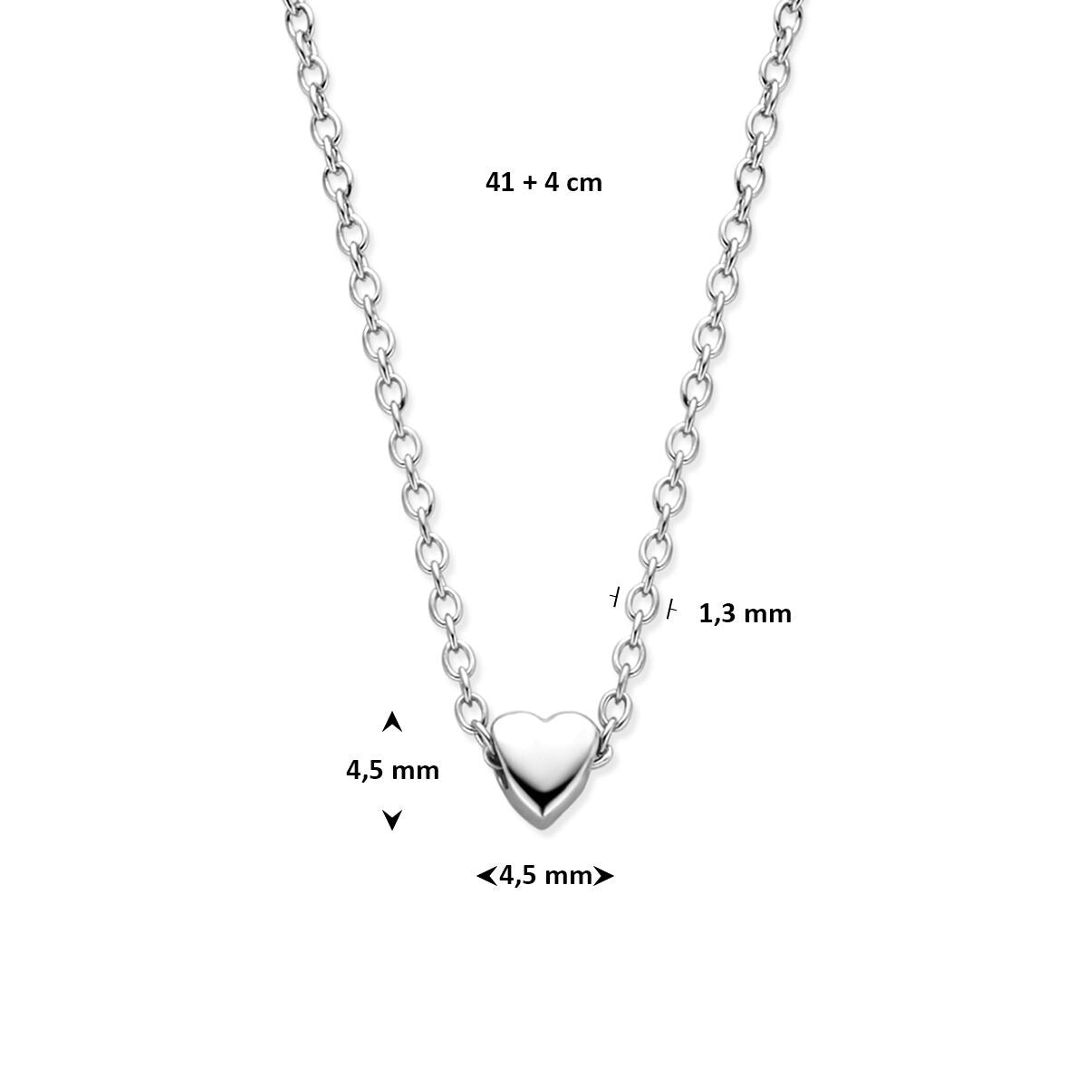 Collana in argento rodiato con cuoricino