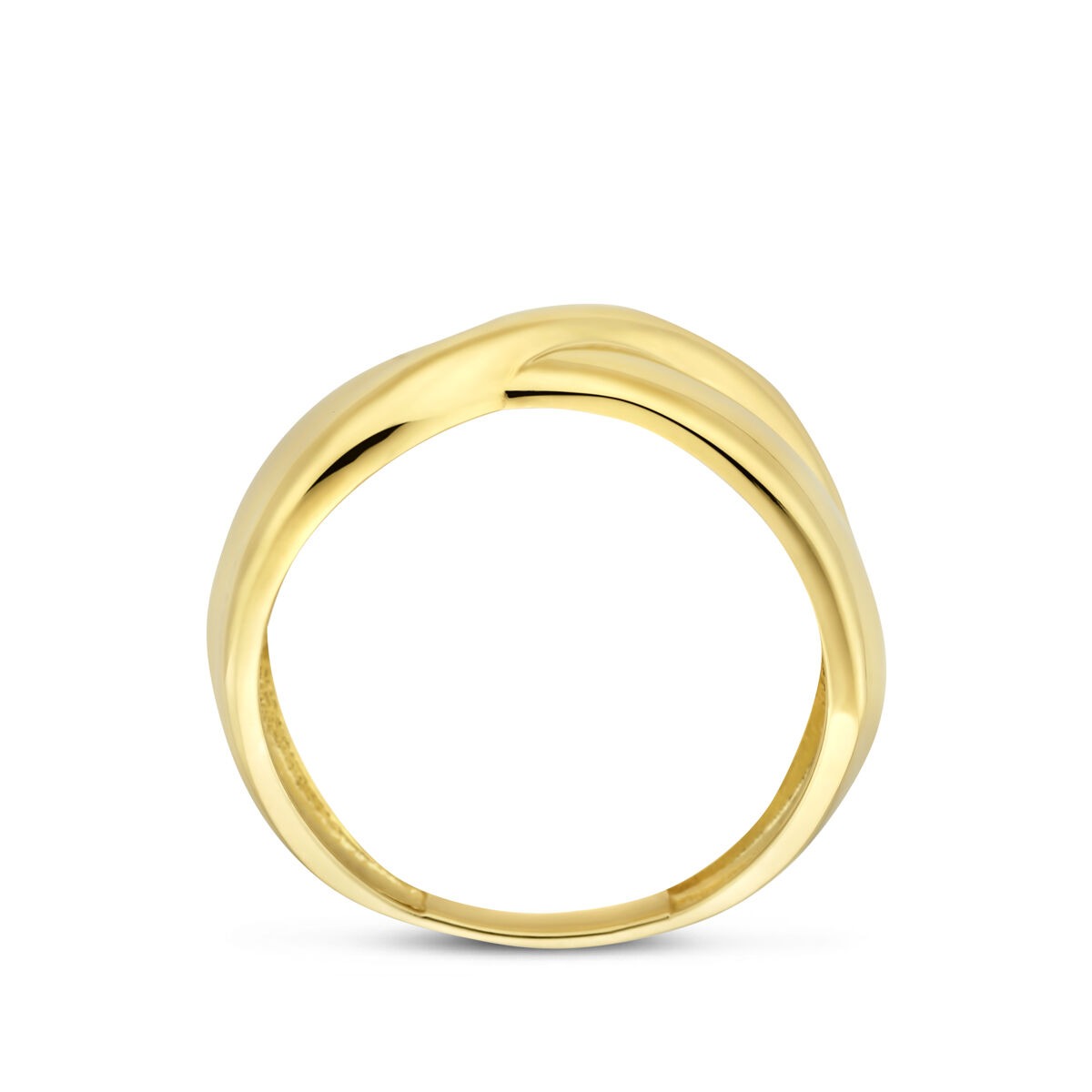 Anello da donna in oro giallo 14k con fascia larga 8,5 mm