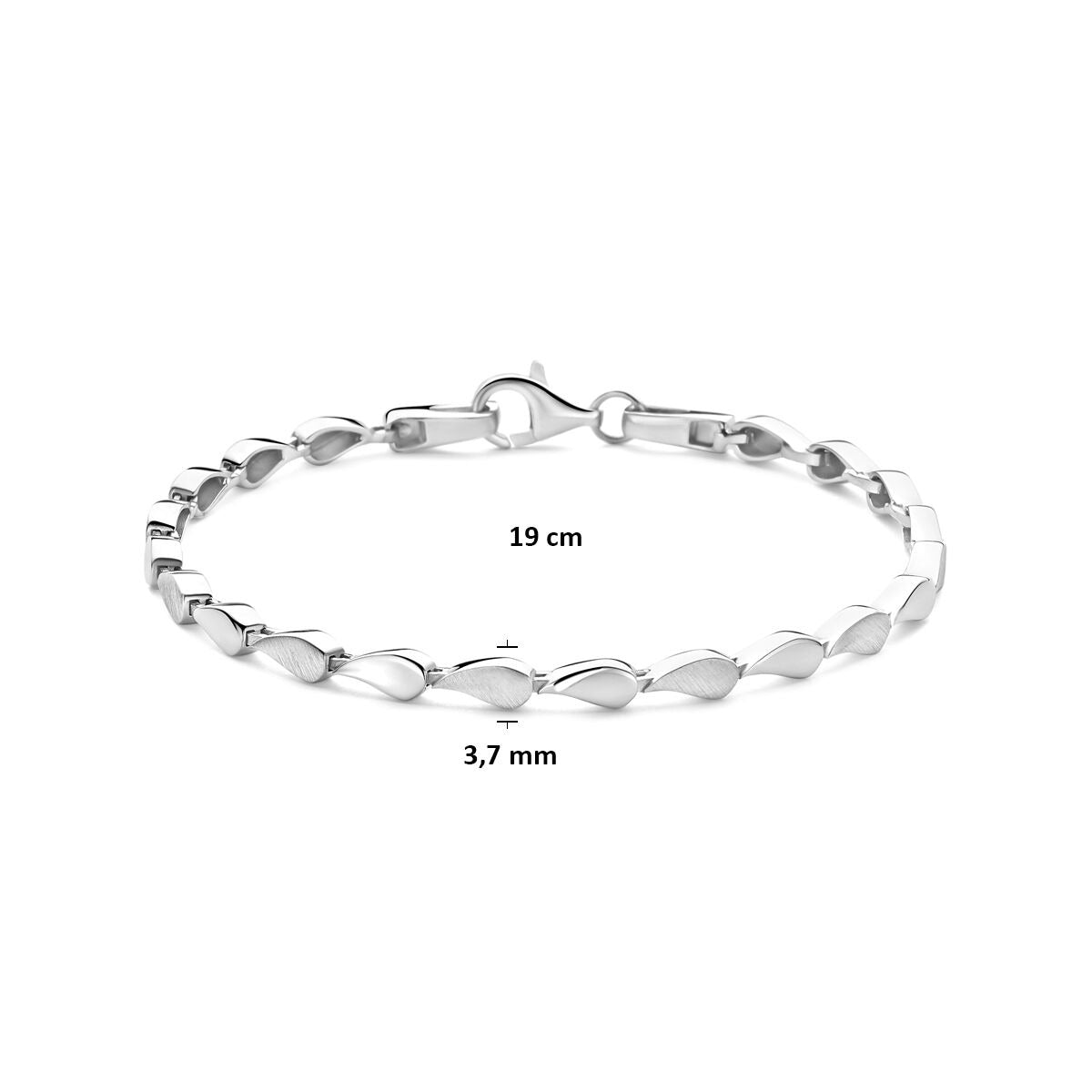 Bracciale a maglia in argento 925 rodiato