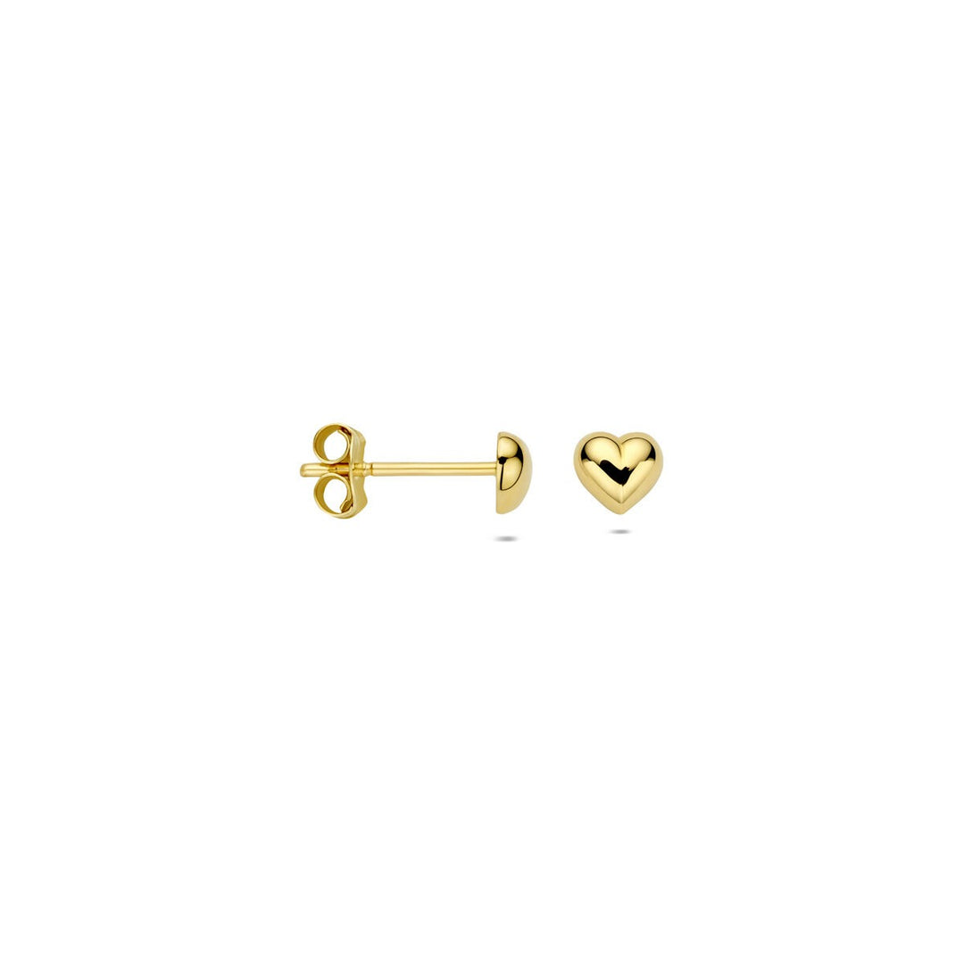 Gouden hart oorknoppen – 14k