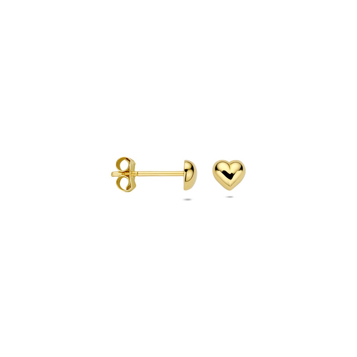 Orecchini a bottone cuore in oro – 14k