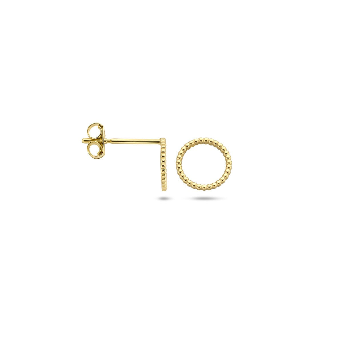 Orecchini a bottoncino in oro con cerchietto ritorto – 14k