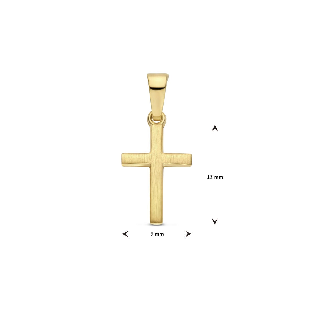 Ciondolo croce in oro giallo 14k – simbolo senza tempo della fede
