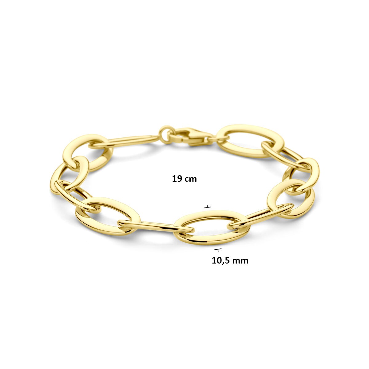 Bracciale in oro 14k maglia ancora con chiusura a moschettone