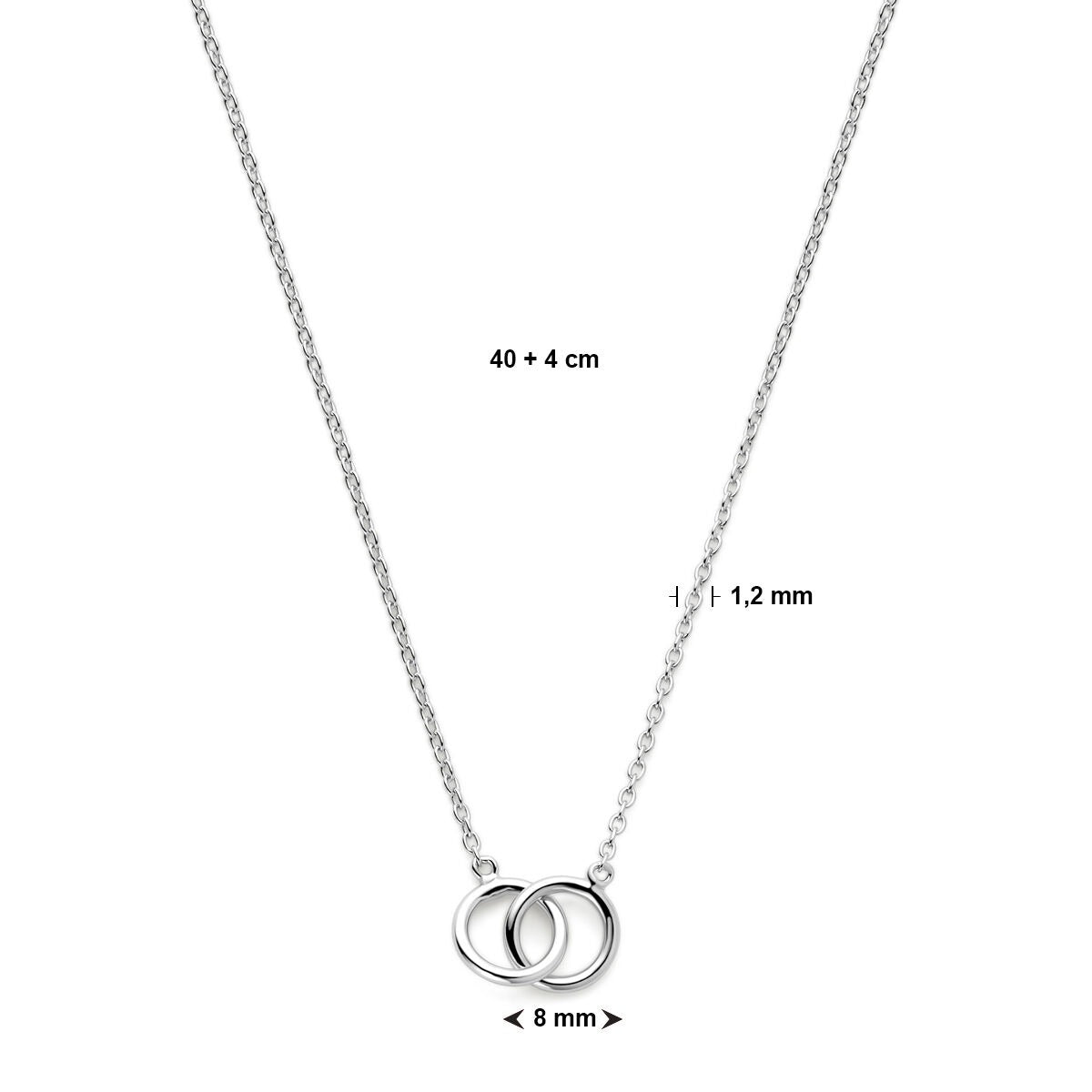 Collana da Donna in Argento con Cerchietti – Collana Ancora Rodiata
