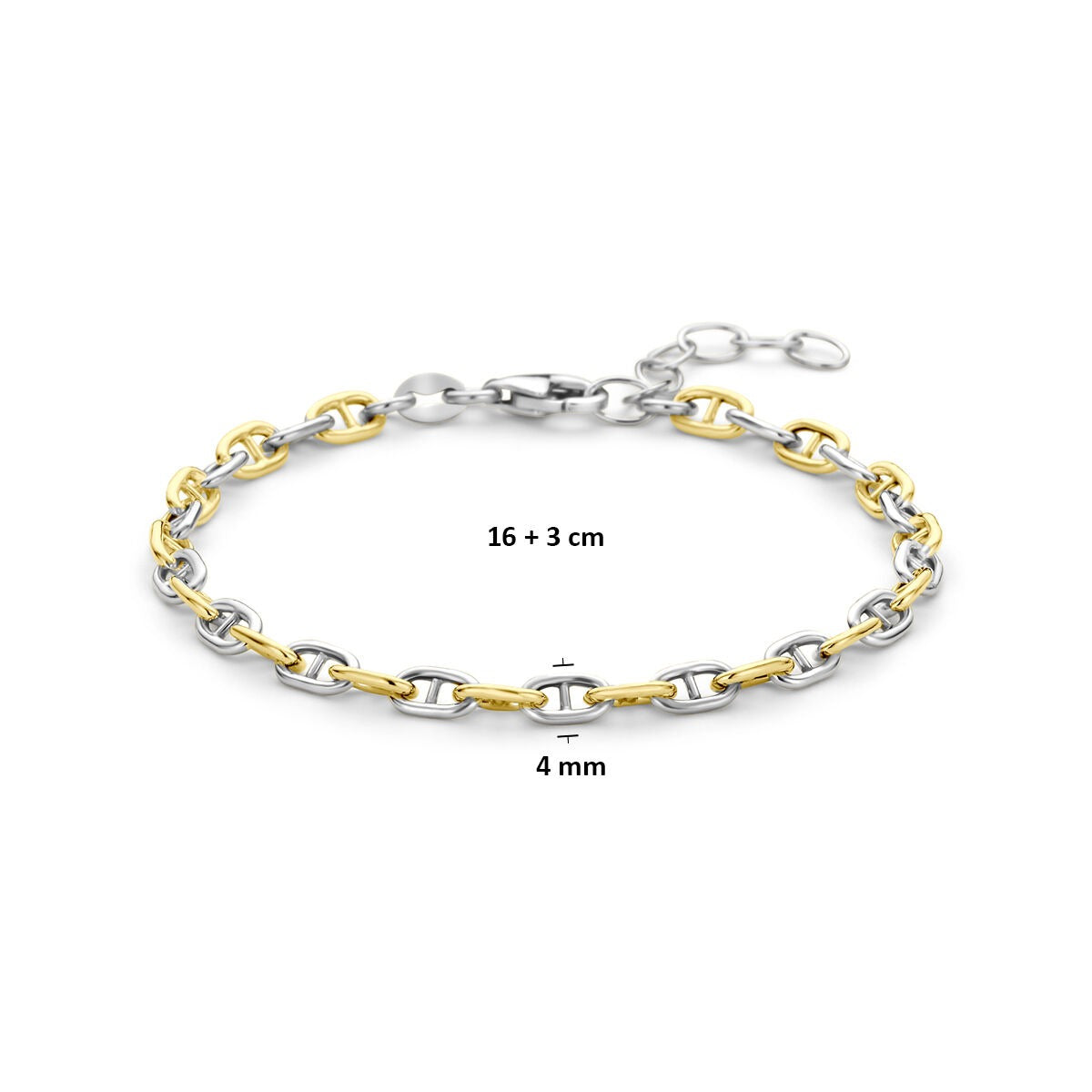 Bracciale marina in argento 925 dorato e rodiato