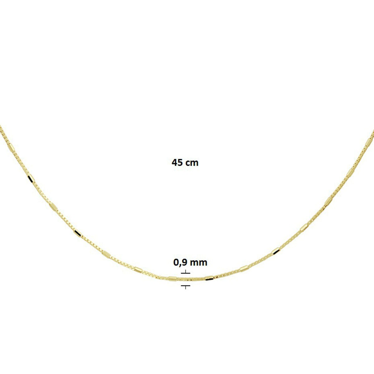 Collana veneziana in oro con barrette – 14k