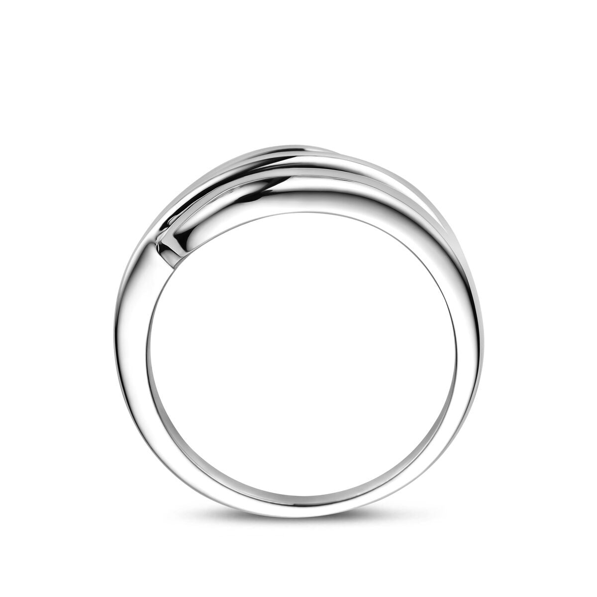Anello da donna in argento rodiato – largo 11 mm