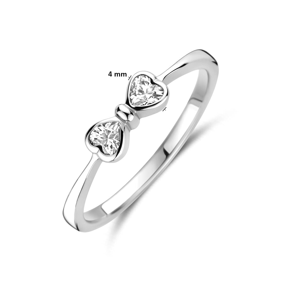 Anello in argento fiocco con zirconia – argento 925 rodiato