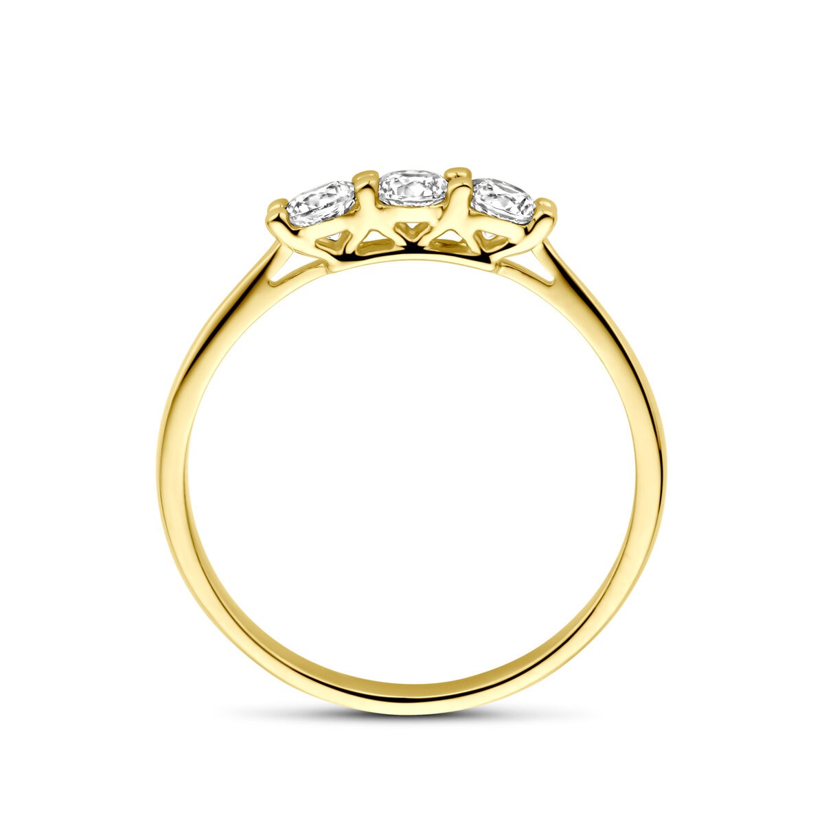 Anello da donna in oro con zircone – oro giallo 14k