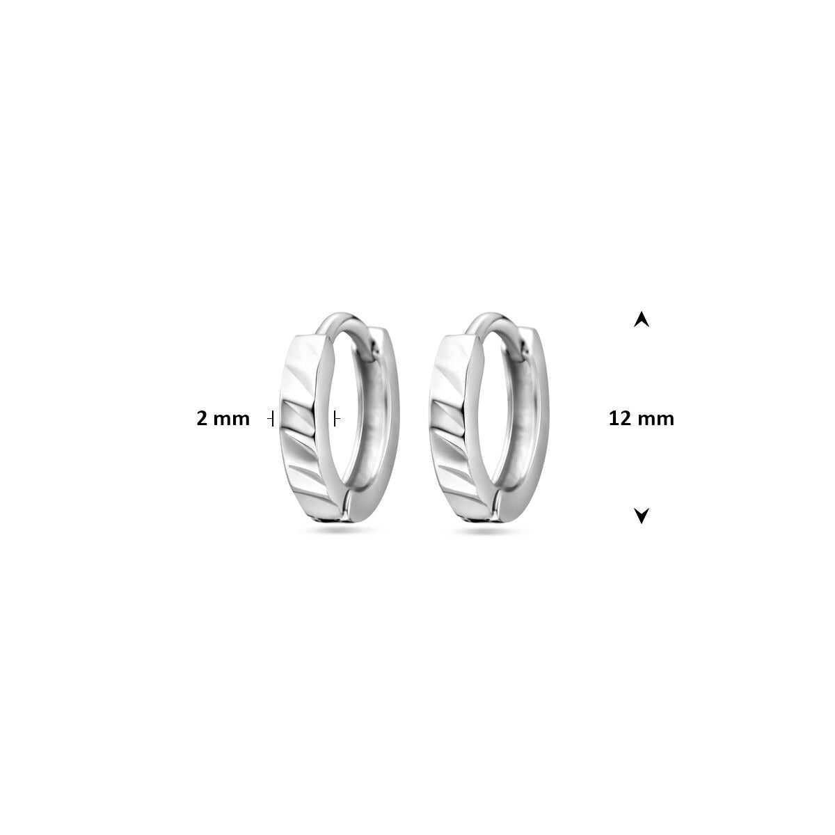 Creoline a scatto in argento rodiato – Finitura lucida