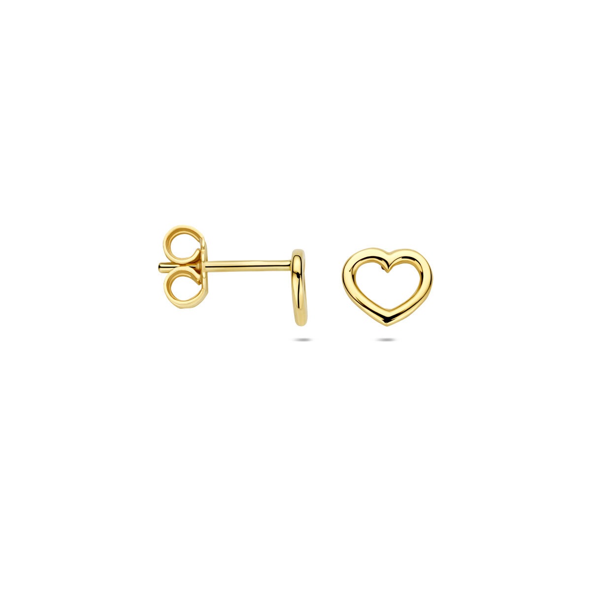 Orecchini a bottone in oro con cuore aperto – 14k