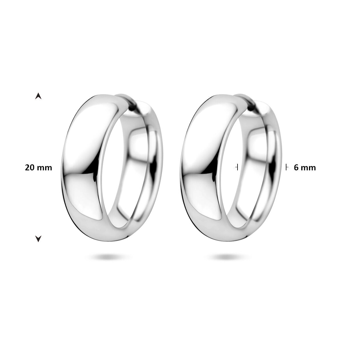Creole in argento – argento 925 rodiato 20 mm