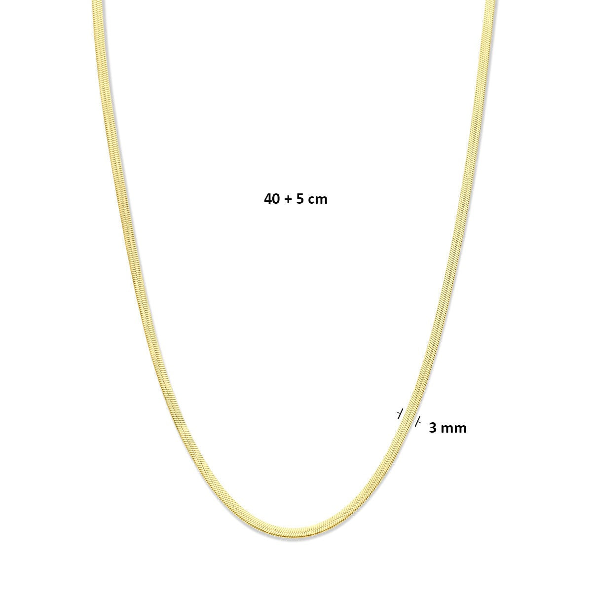 Collana omega in acciaio color oro 3mm – 40-45cm