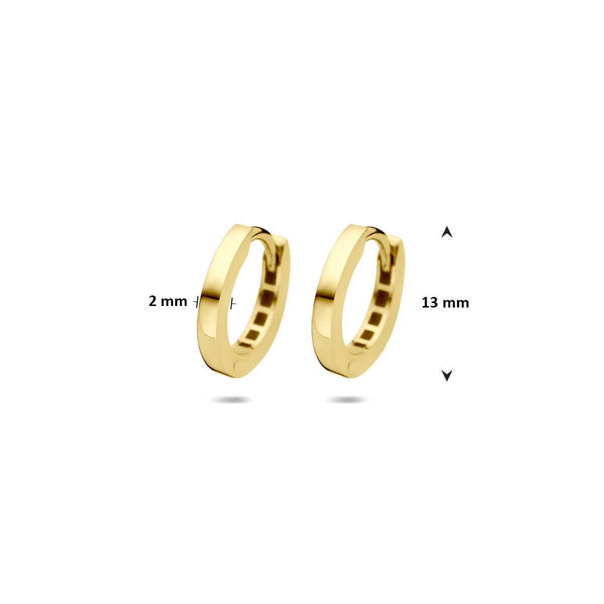 Orecchini a cerchio da donna in oro giallo 9k – spessore tubo 2 mm
