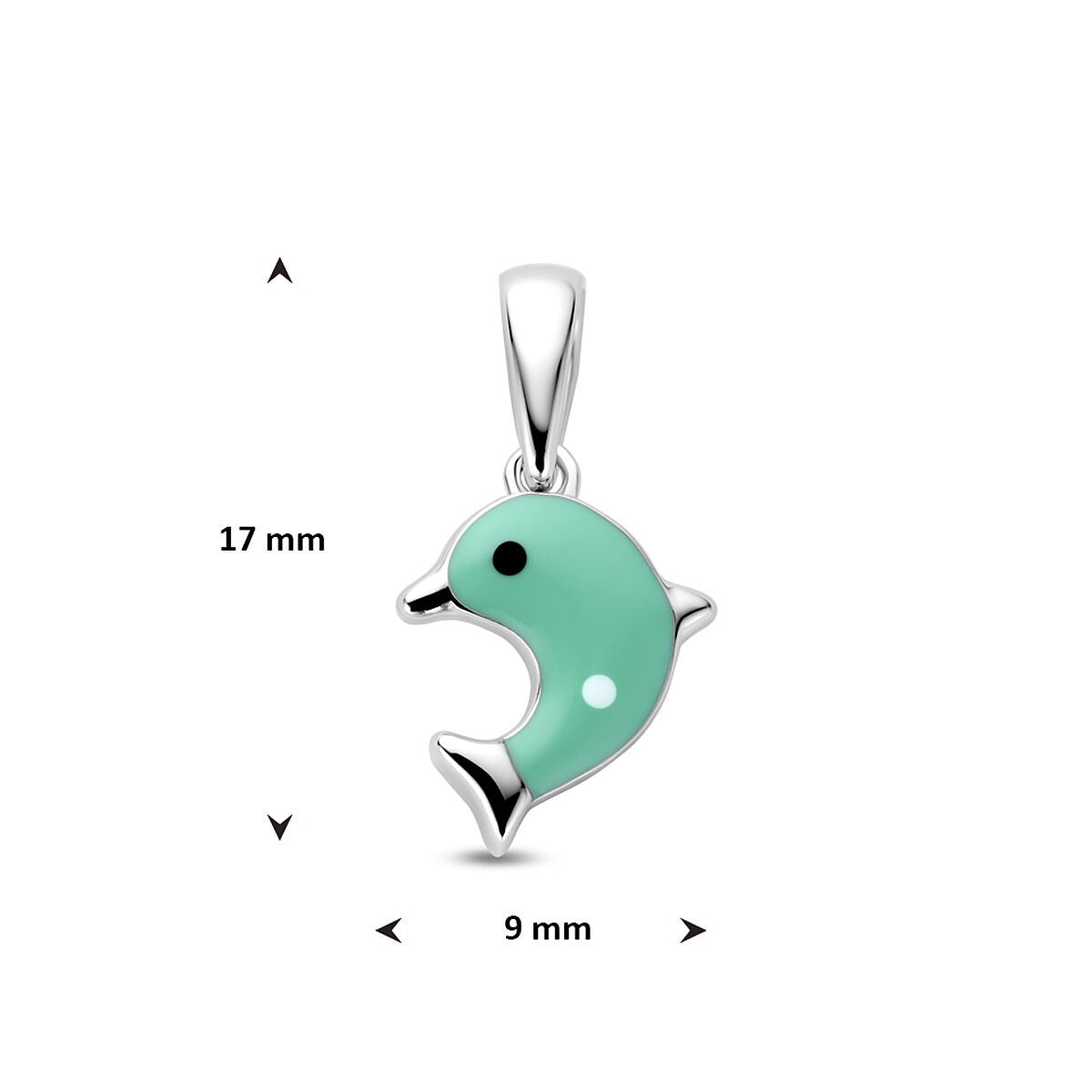 Ciondolo bambino in argento delfino – argento 925 rodiato con smalto