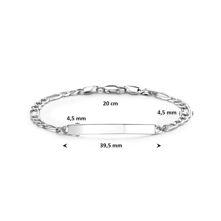 Gerhodineerd 925 zilveren heren graveerarmband