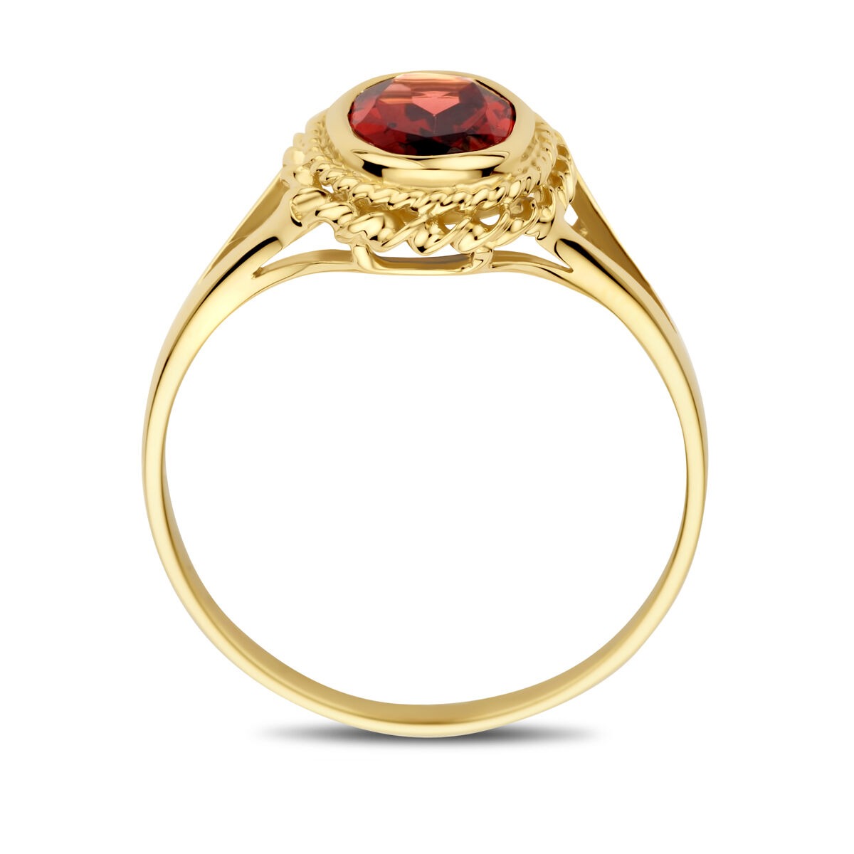 Anello in Oro Giallo 14k con Granato