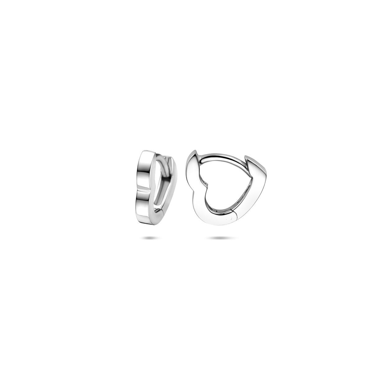 Orecchini a cerchio in argento con cuore – argento 925 rodiato