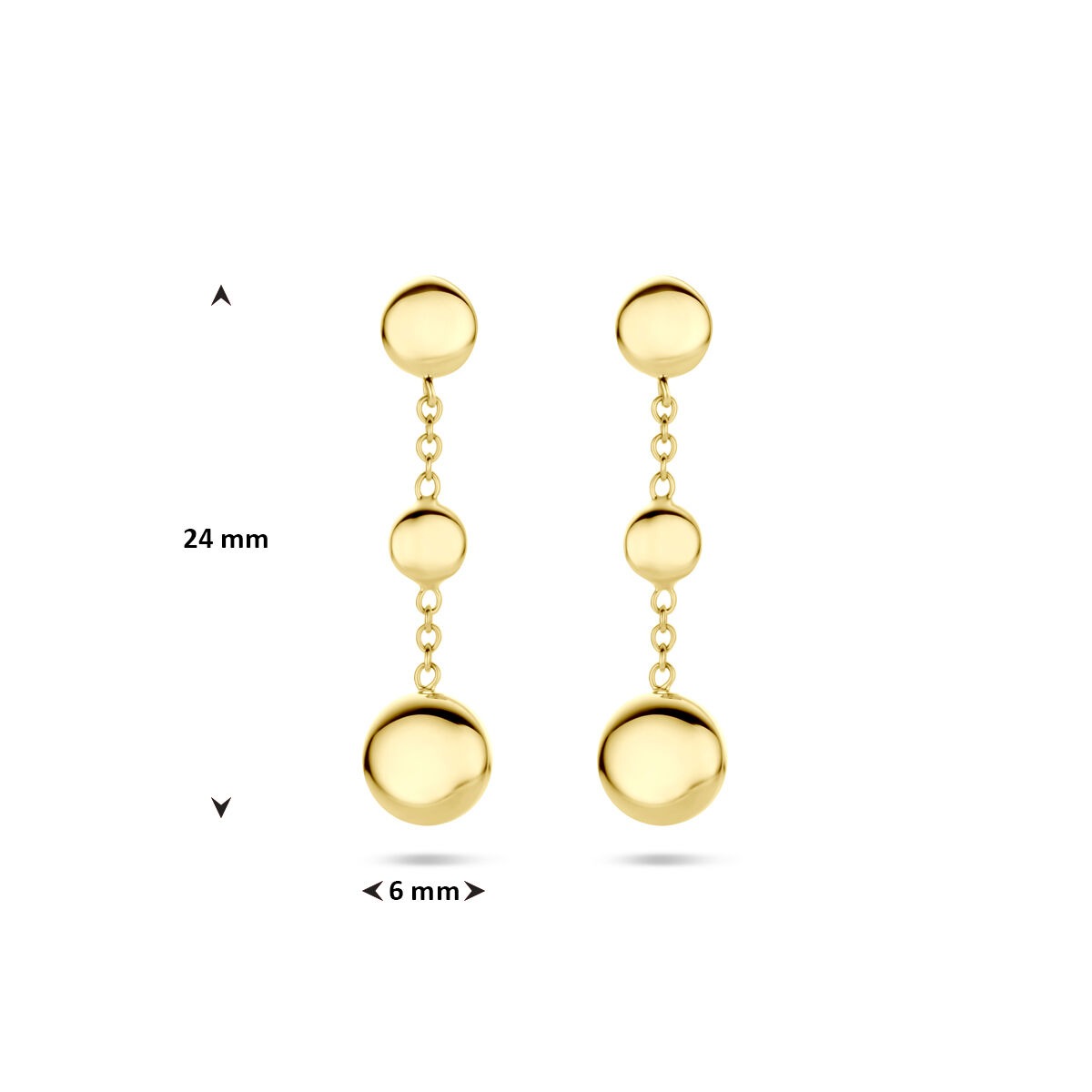 orecchini pendenti 24 mm oro giallo 14K