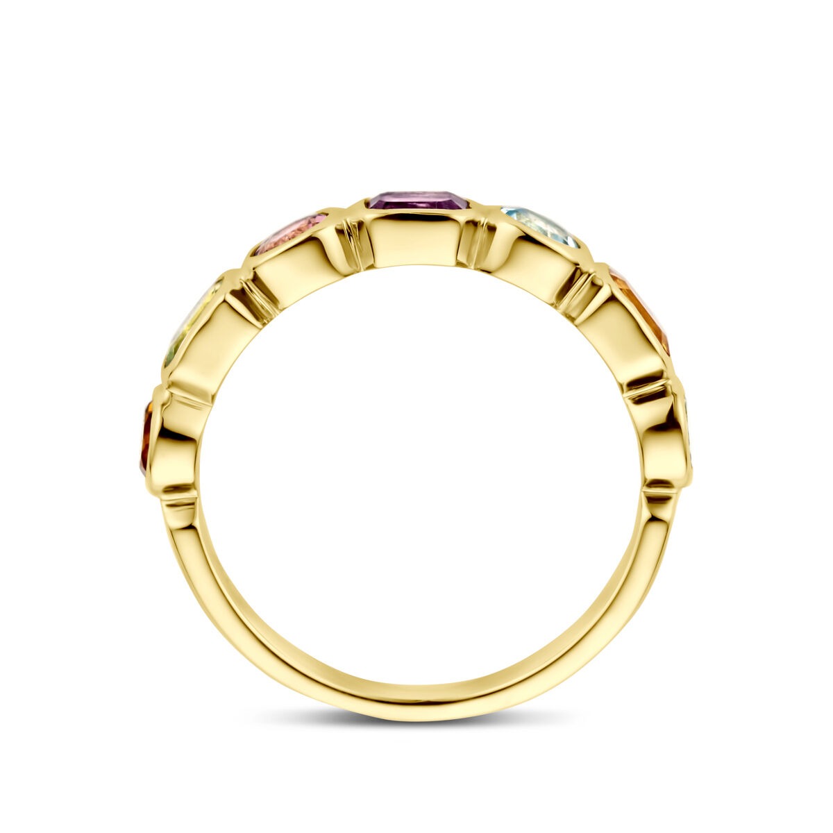 Anello da donna in oro – 14k con ametista, topazio, citrino e peridoto