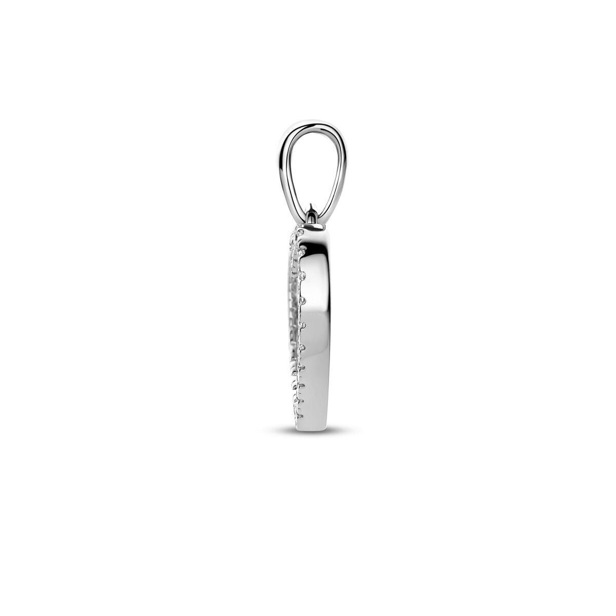Ciondolo in argento 925 rodiato con zirconia entourage