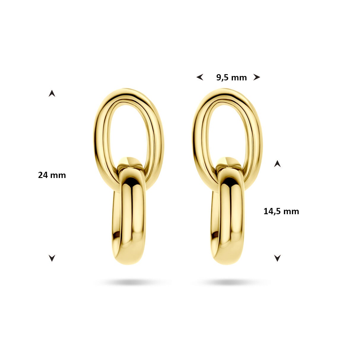 Orecchini pendenti in oro 14k oro giallo 24 mm